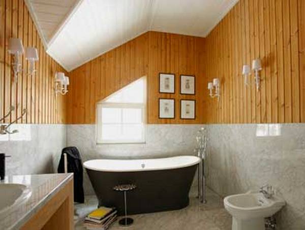 Отделка плиткой ванной в деревянном доме своими руками с фото