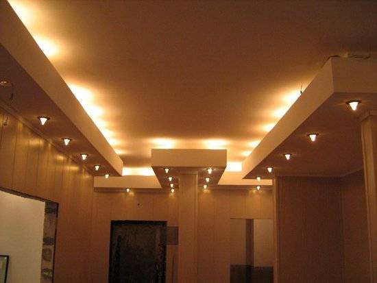 Выбираем освещение потолка из гипсокартона - фото