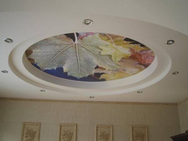 Какие бывают рисунки потолков из гипсокартона - фото