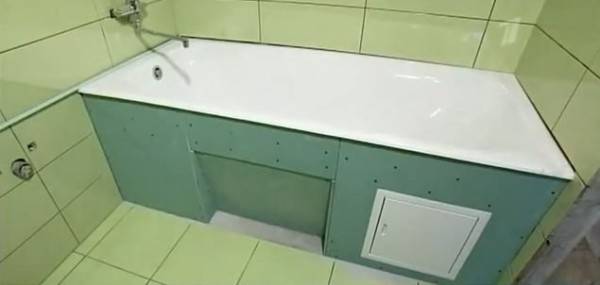 Влагостойкий гипсокартон Кнауф  делаем нишу под ванной с фото